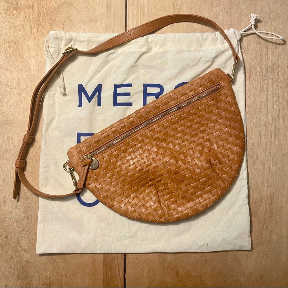 NWT Clare V Grande Fanny in natural Woven Leather